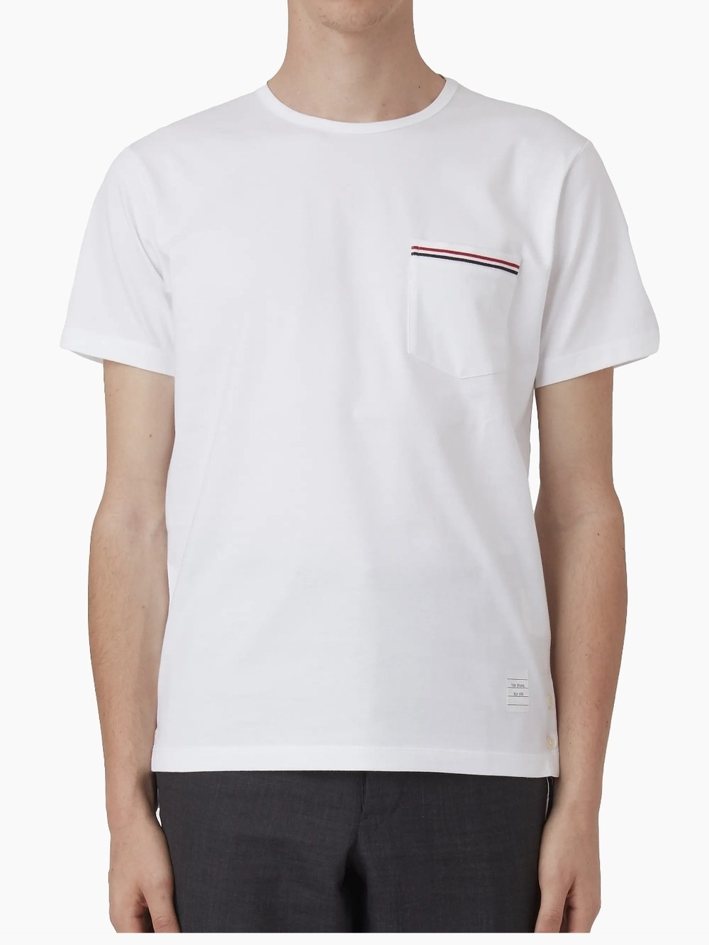 Thom Browne White Short-Sleeve Pocket Classic Tee
